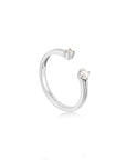 Ania Haie Silver Pearl Sparkle Adjustable Ring