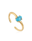 Ania Haie Gold Turquoise Wave Adjustable Ring