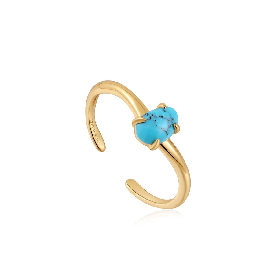 Ania Haie Gold Turquoise Wave Adjustable Ring