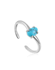 Ania Haie Silver Turquoise Wave Adjustable Ring