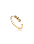 Ania Haie Gold Orb Amazonite Adjustable Ring