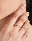 Ania Haie Gold Orb Rose Quartz Adjustable Ring