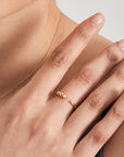 Ania Haie Gold Orb Rose Quartz Adjustable Ring