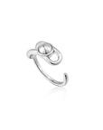 Ania Haie Silver Orb Claw Adjustable Ring