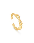 Ania Haie Gold Twisted Wave Adjustable Ring