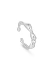 Ania Haie Silver Twisted Wave Adjustable Ring