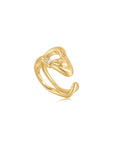 Ania Haie Gold Twisted Wave Wide Adjustable Ring