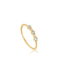 Ania Haie 14kt Gold White Sapphire and Blue Topaz Ring