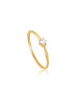 Ania Haie 14kt Gold White Sapphire Band Ring