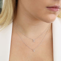 9CT DIAMOND INITIAL NECKLACE