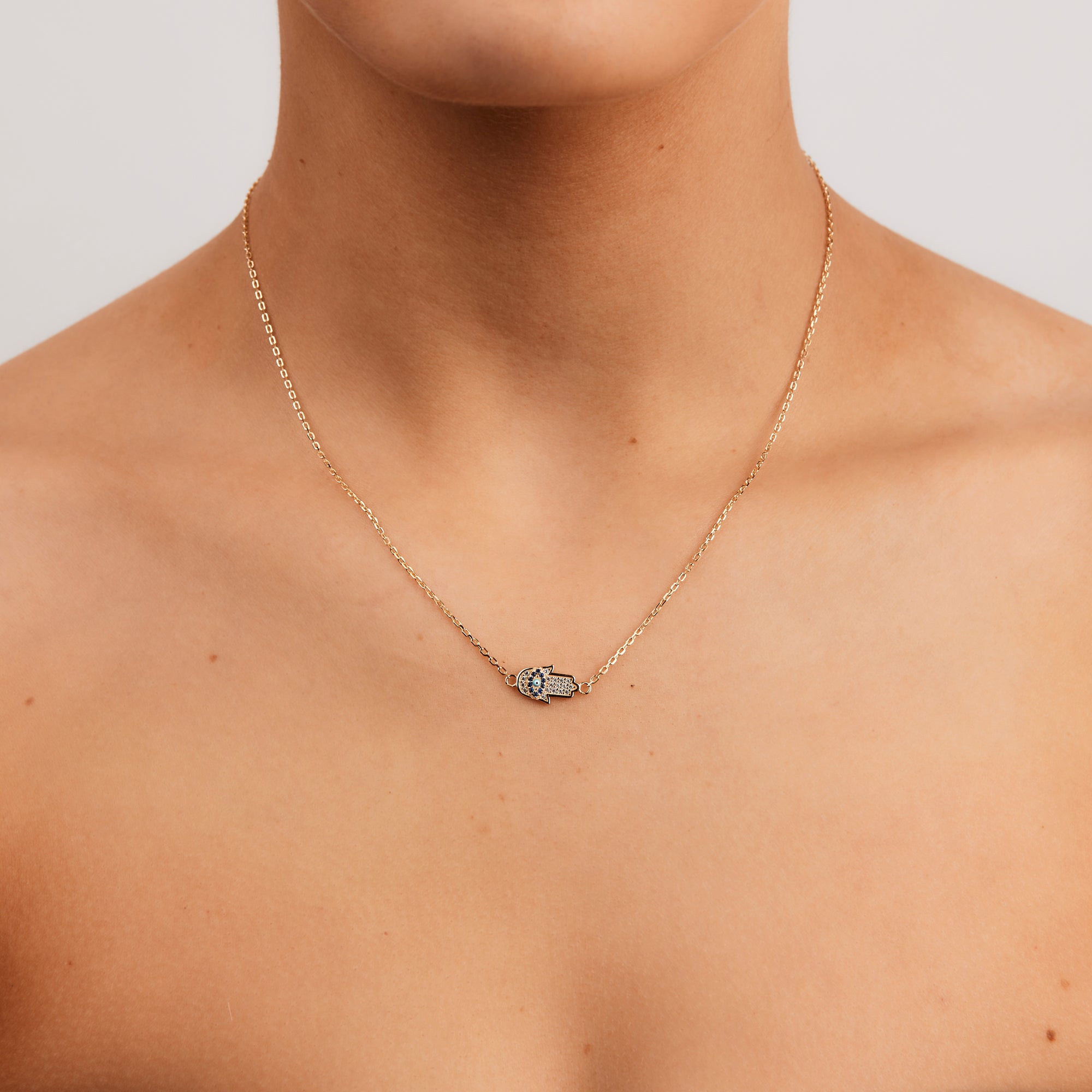 S/S OPALITE HAMSA HAND NECKLACE