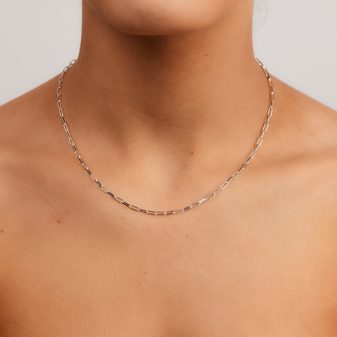 S/S OBLONG CHAIN NECKLACE