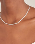 Ania Haie Silver Flat Snake Chain Necklace