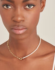 Ania Haie Gold Pearl Chunky Link Chain Necklace