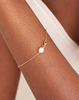 Ania Haie Gold Pearl Link Chain Bracelet