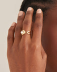 Ania Haie Gold Pearl Sculpted Adjustable Ring