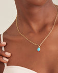 Ania Haie Gold Turquoise Chunky Chain Drop Pendant Necklace