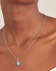 Ania Haie Silver Turquoise Chunky Chain Drop Pendant Necklace