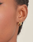 Ania Haie Gold Wave Double Hoop Stud Earrings