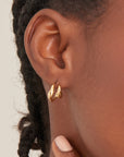 Ania Haie Gold Wave Double Hoop Stud Earrings