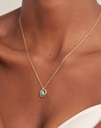 Ania Haie Gold Turquoise Wave Circle Pendant Necklace