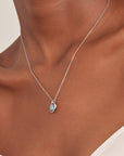 Ania Haie Silver Turquoise Wave Circle Pendant Necklace