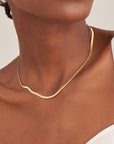 Ania Haie Gold Flat Snake Chain Necklace