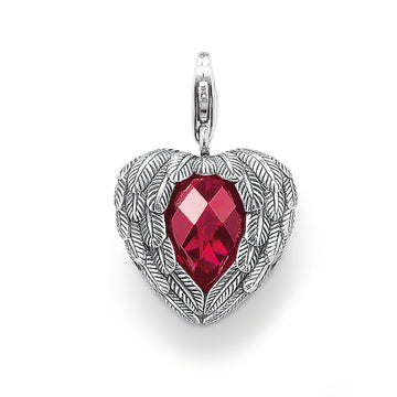 Thomas Sabo Charm Pendant Red Feather Heart Small