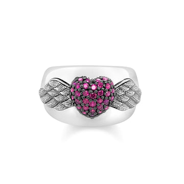 Thomas Sabo Ring Winged Heart Garnet