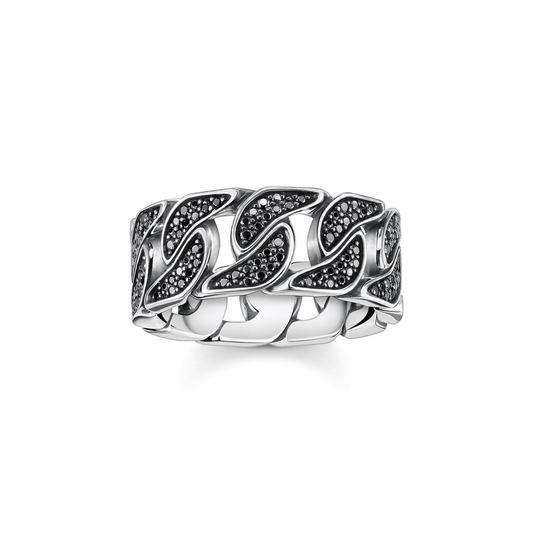 THOMAS SABO Ring blackened links with black stones