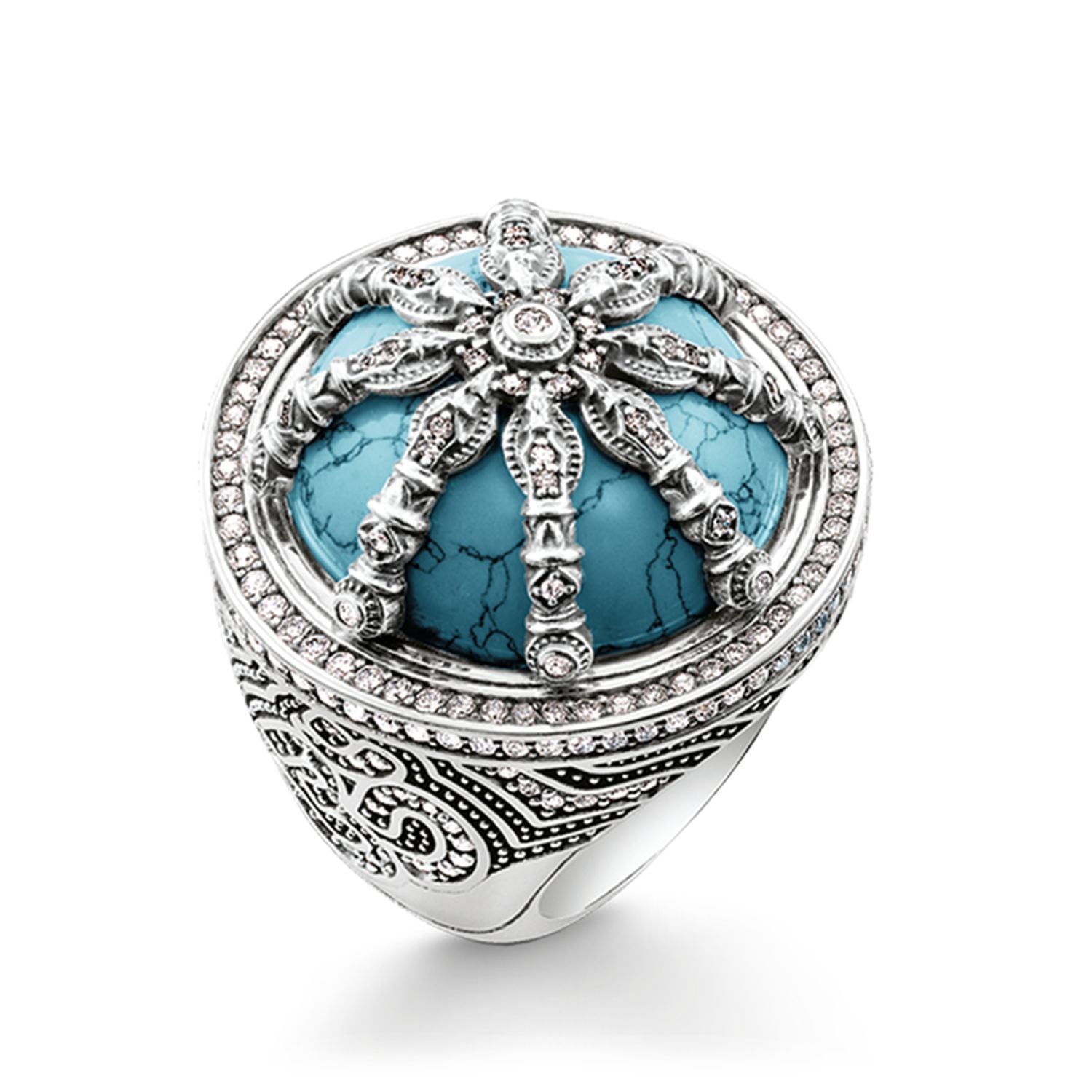 Thomas Sabo Cocktail Ring &quot;Turquoise Karma Wheel&quot;