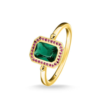 Thomas Sabo Ring Red & Green Stones, Gold