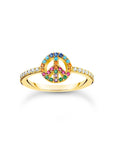 THOMAS SABO Ring Peace with Colourful Stones Gold