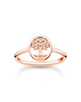 Thomas Sabo Ring Tree of Love white stones rose gold