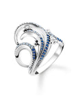 Thomas Sabo Ring wave with blue stones