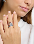 Thomas Sabo Ring wave with blue stones