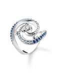 Thomas Sabo Ring wave with blue stones