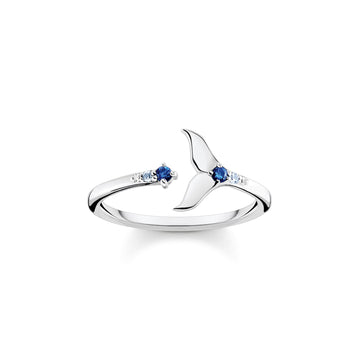 Thomas Sabo Ring tail fin with blue stones