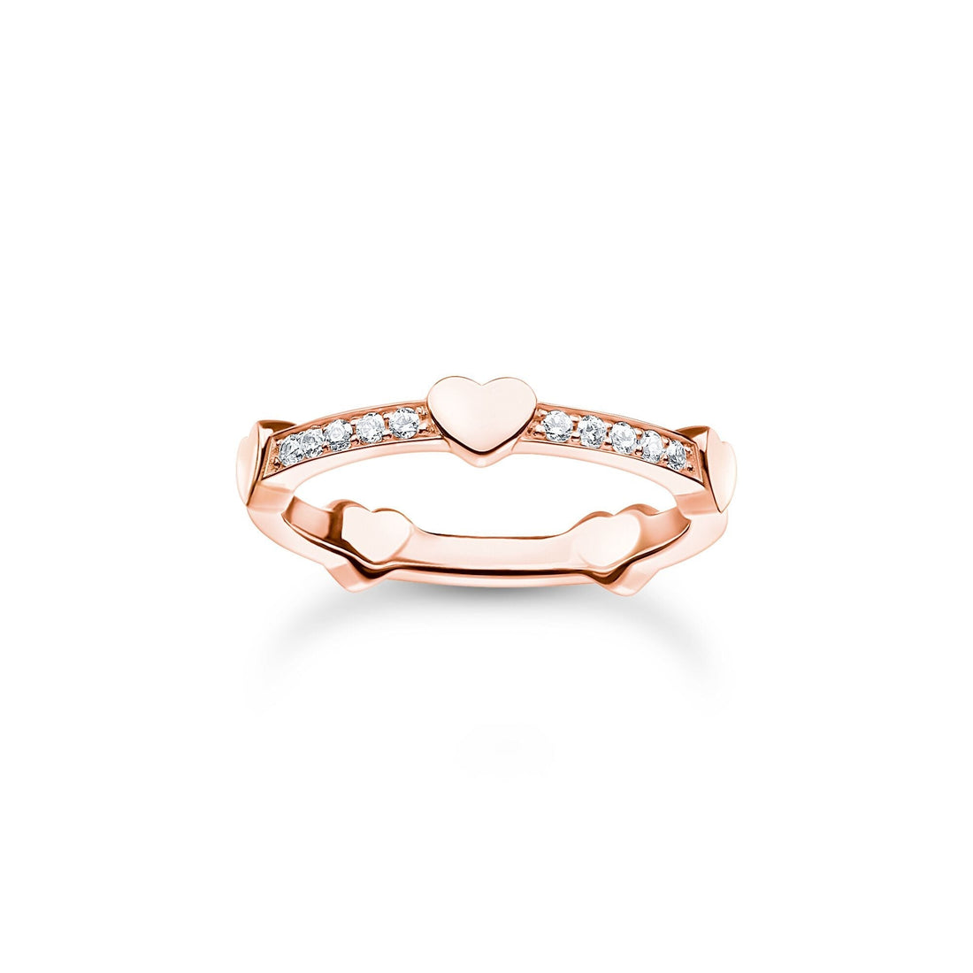 Thomas Sabo Ring pave with hearts rose gold