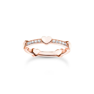 Thomas Sabo Ring pave with hearts rose gold