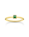 THOMAS SABO Ring with green stone gold