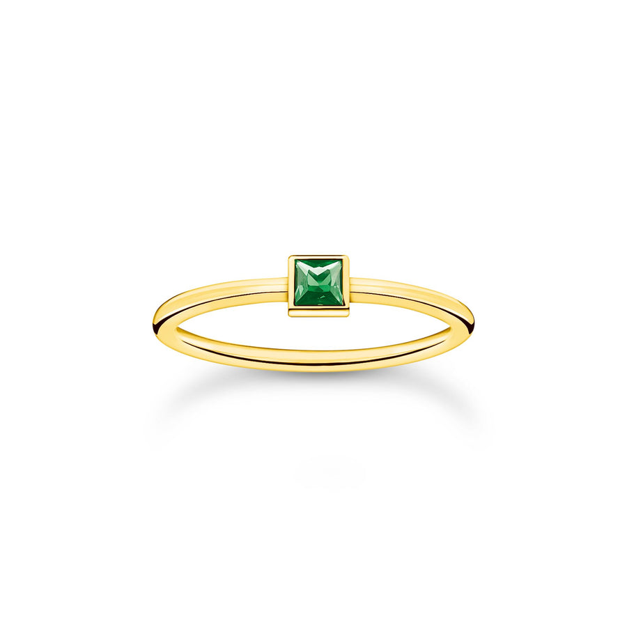 THOMAS SABO Ring with green stone gold