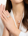 THOMAS SABO Ring pearls with white stones silver