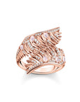 THOMAS SABO Ring phoenix wing with pink stones rose gold