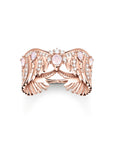 THOMAS SABO Ring phoenix wing with pink stones rose gold