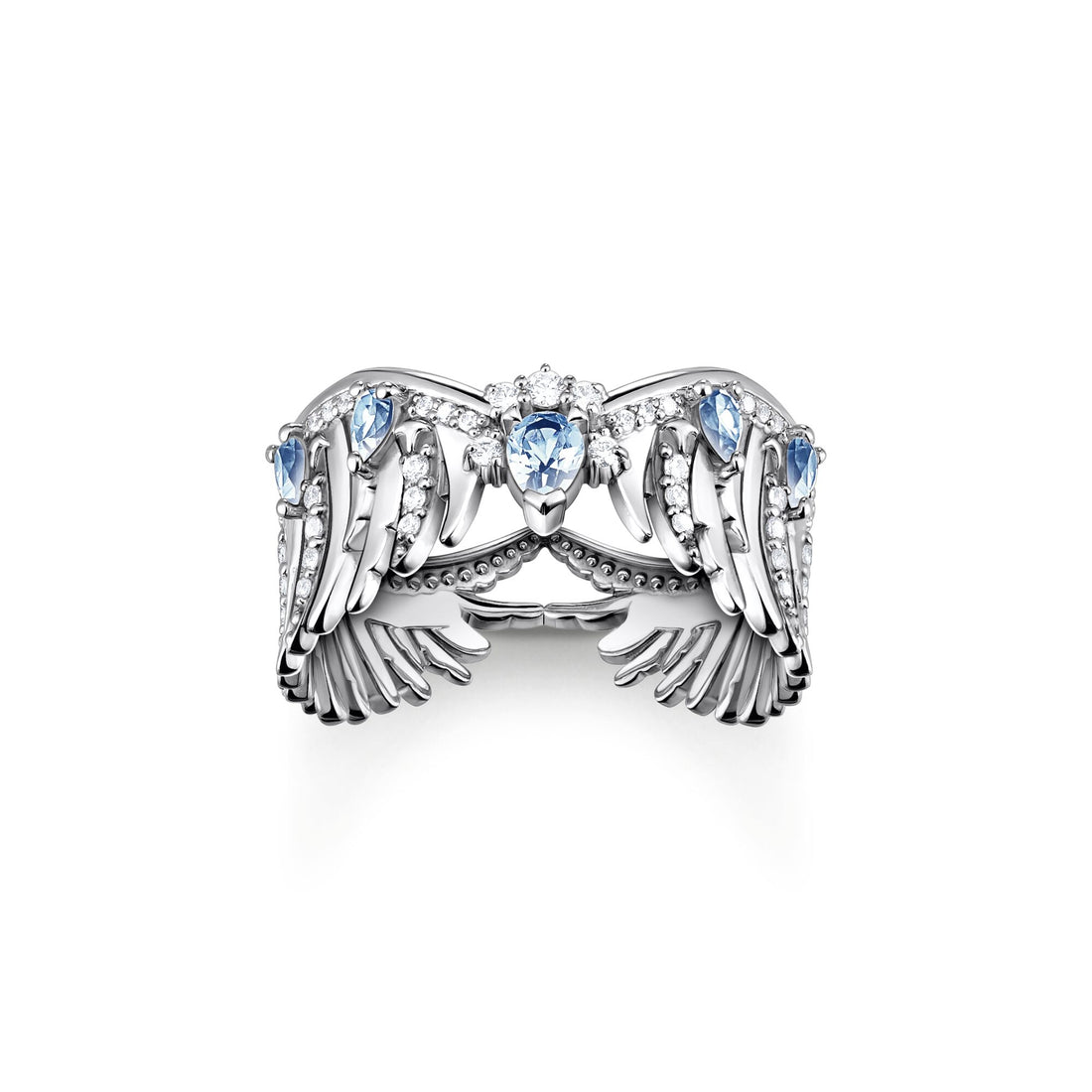 THOMAS SABO Ring phoenix wing with blue stones silver