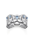 THOMAS SABO Ring phoenix wing with blue stones silver