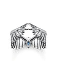 THOMAS SABO Ring phoenix wing with blue stones silver