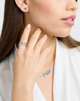 THOMAS SABO Ring phoenix wing with blue stones silver