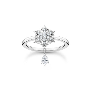 THOMAS SABO Ring snowflake with white stones silver